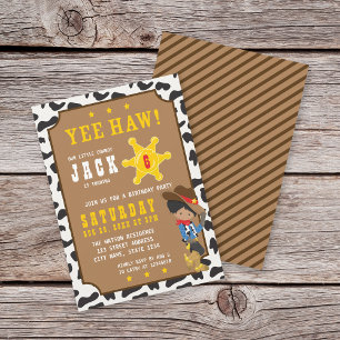 Dark Cowboy Wild West Invitation Anniversaire