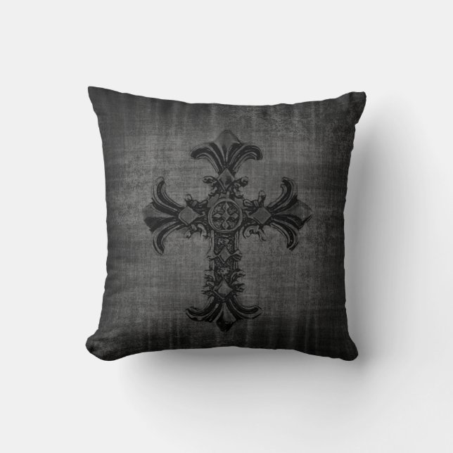 Dark Cross Gothic Pillow Kussen (Voorkant)