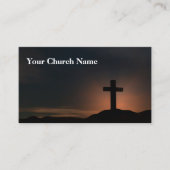 Dark Cross Sunset Service Kerk Pastor Visitekaartje (Voorkant)