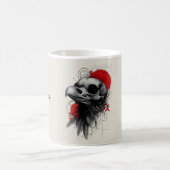 Dark Crow Skull Gothic Grunge Art Mug (Centre)