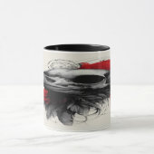 Dark Crow Skull Gothic Grunge Art Mug (Centre)