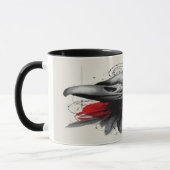 Dark Crow Skull Gothic Grunge Art Mug (Gauche)