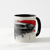 Dark Crow Skull Gothic Grunge Art Mug (Devant droit)