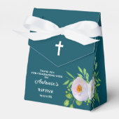 Dark Cyan Baby Boy Baptism Favor Box Bedankdoosjes (Voorkant Zijde)