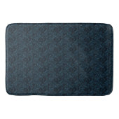 Dark Damask Blue Black Swirl Masculine Pattern Badmat (Voorkant)
