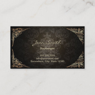  Dark Damask Bookkeeper Visitekaartje