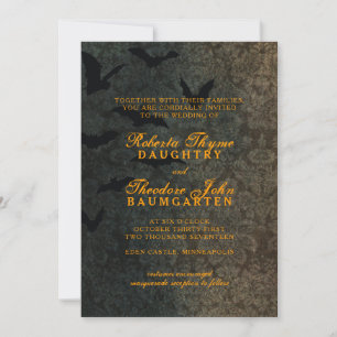 Dark Damask Halloween Uitnodiging