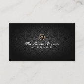 Dark Damask Pattern Retail Visitekaartje (Voorkant)
