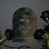 Dark Damask Romance Halloween Faire-part de mariag