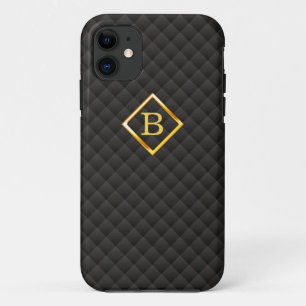 Dark Diamond Pattern Monogram iPhone 5 Hoesje