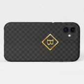 Dark Diamond Pattern Monogram iPhone 5 Hoesje (Achterkant (horizontaal))