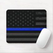 Dark Disted Police Style American Flag Muismat (Met muis)