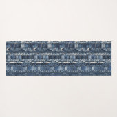 Dark Distressed Denim Patchwork And Braids Yogamat (Achterkant (horizontaal))
