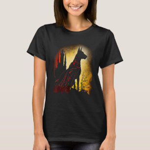 Dark Doberman Superhero Silhouette Post Apocalypti T-shirt