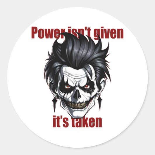 Dark Dominance Ronde Sticker (Voorkant)