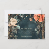 Dark Elegance bruiloft thema Bedankkaart (Voorkant)