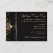 Dark Elegance Fractal Art Mini Uitnodigingen (Achterkant)