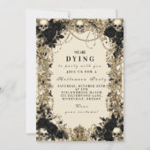 Dark Elegance Skull en Rozen Halloween Celebratio Kaart (Voorkant)