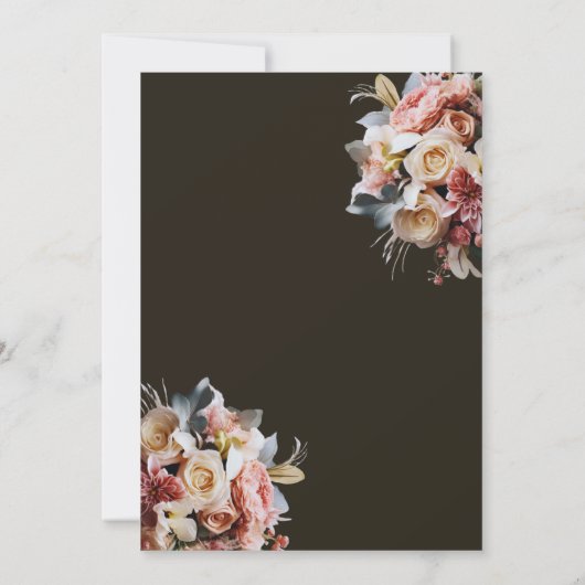 Dark Elegant Boho Wedding Invitation | Luxury Flor (Dos)