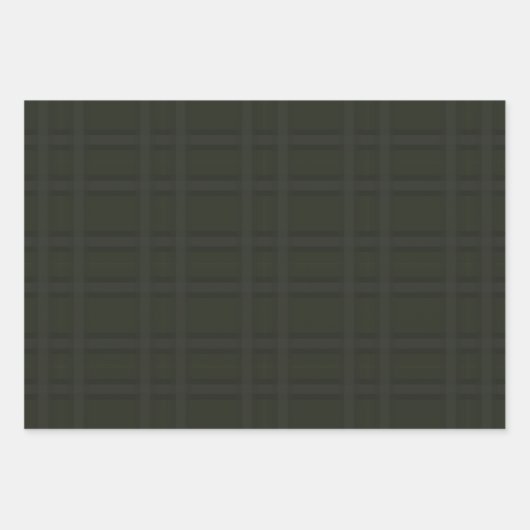 Dark Elegant Plaid Holiday Christmas Pattern Inpakpapier Vel (Voorkant 3)