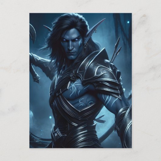 Dark Elf klaar voor de strijd Briefkaart (Voorkant)