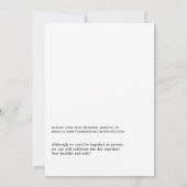 Dark Emerald en Gold Floral Virtual Wedding Kaart (Achterkant)