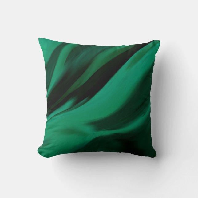 Dark Emerald Green Abstract Kussen (Voorkant)
