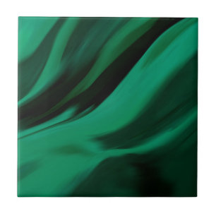 Dark Emerald Green Abstract Tegeltje