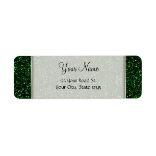 Dark Emerald Green Glitter Etiket