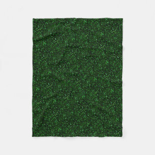 Dark Emerald Green Glitter Fleece Deken