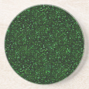 Dark Emerald Green Glitter Zandsteen Onderzetter