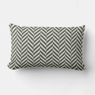 Dark Emerald Ivory Herringbone Geometric Pattern Kussen