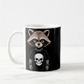 Dark Emo Raccoon With Skull Punk Style Alternative Koffiemok (Links)