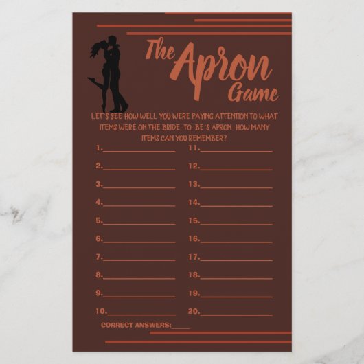 DARK EN AARDE DE SCHORT SHOWER GAME KAART FLYER (Voorkant)