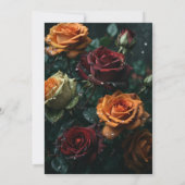 Dark en Moody Gothic Romantische Rozen Bruiloft Kaart (Achterkant)