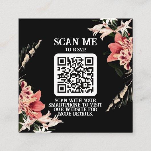 Dark en Moody QR Code Wedding Enclosure Kaart (Voorkant)