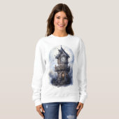 Dark Enchanted Castle Halloween Illustration Trui (Voorkant volledig)