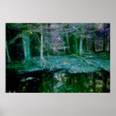 Dark Enchanted Fantasy Art Forest Pond Poster (Voorkant)