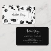 Dark Eucalyptus Substituut leraar Visitekaartje (Voorkant / Achterkant)