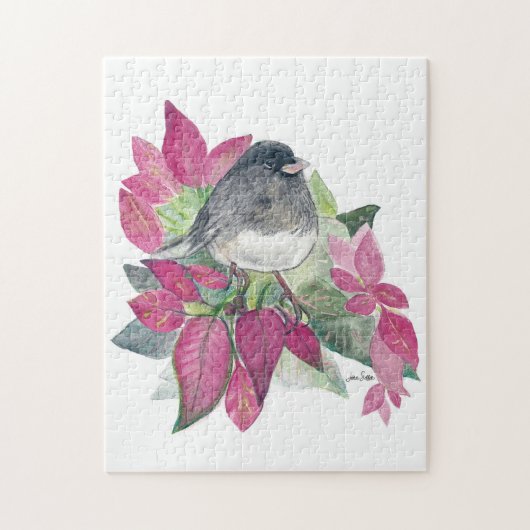 Dark Eyed Junco Bird Waterverf Art Jigzaag Puzzle Legpuzzel (Verticaal)