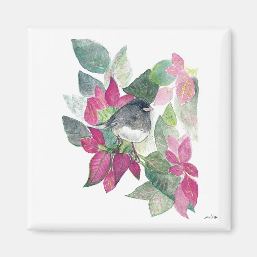 Dark Eyed Junco Bird Waterverf Art Magnet Magneet (Voorkant)