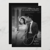 Dark Faded foto  ouderwetse bruiloft Save The Date (Voorkant / Achterkant)