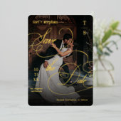 Dark Faded Photo Ultra Big Script De datum opslaan Folie Uitnodiging (Staand Voorkant)