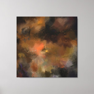 Dark Fall Kleuren Hedendaagse Abstracte Art Decor Canvas Afdruk