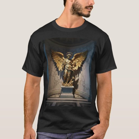 Dark Fallen Angel Statue\Gothic Cathedral T-Shir T-shirt (Voorkant)