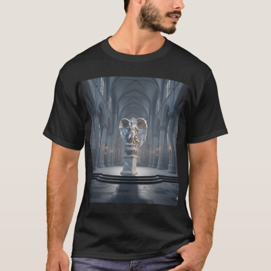 Dark Fallen Angel Statue\Gothic Cathedral T-Shirt (Devant)