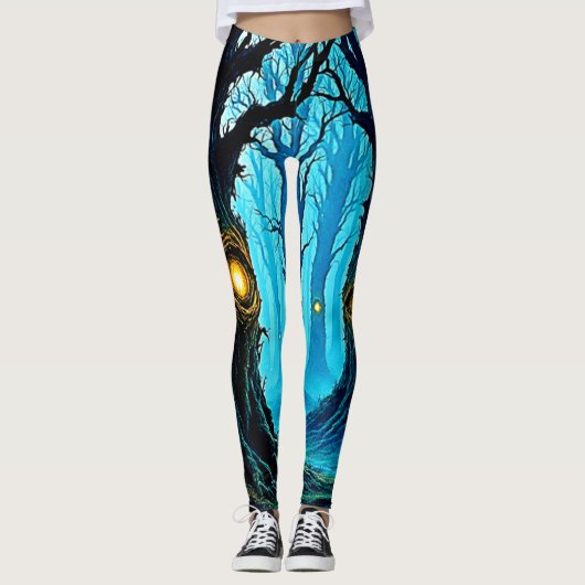 Dark Fantasy Eyeball Forest Design Leggings (Voorkant)
