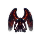 Dark Fantasy Fallen Angel Hoodie with Fiery Wings 