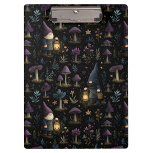 Dark Fantasy Gnome en paddenstoelenpatroon Klembord