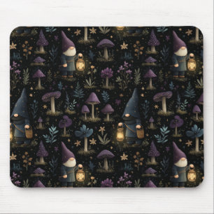 Dark Fantasy Gnome en paddenstoelenpatroon Muismat